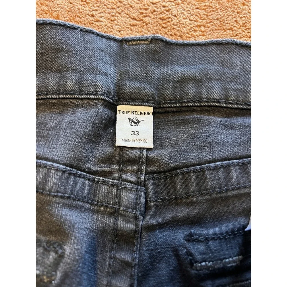 True Religion Men's Black Jeans Size‎ 33 Rocco Relaxed Skinny Style